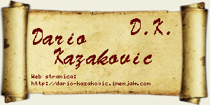 Dario Kazaković vizit kartica